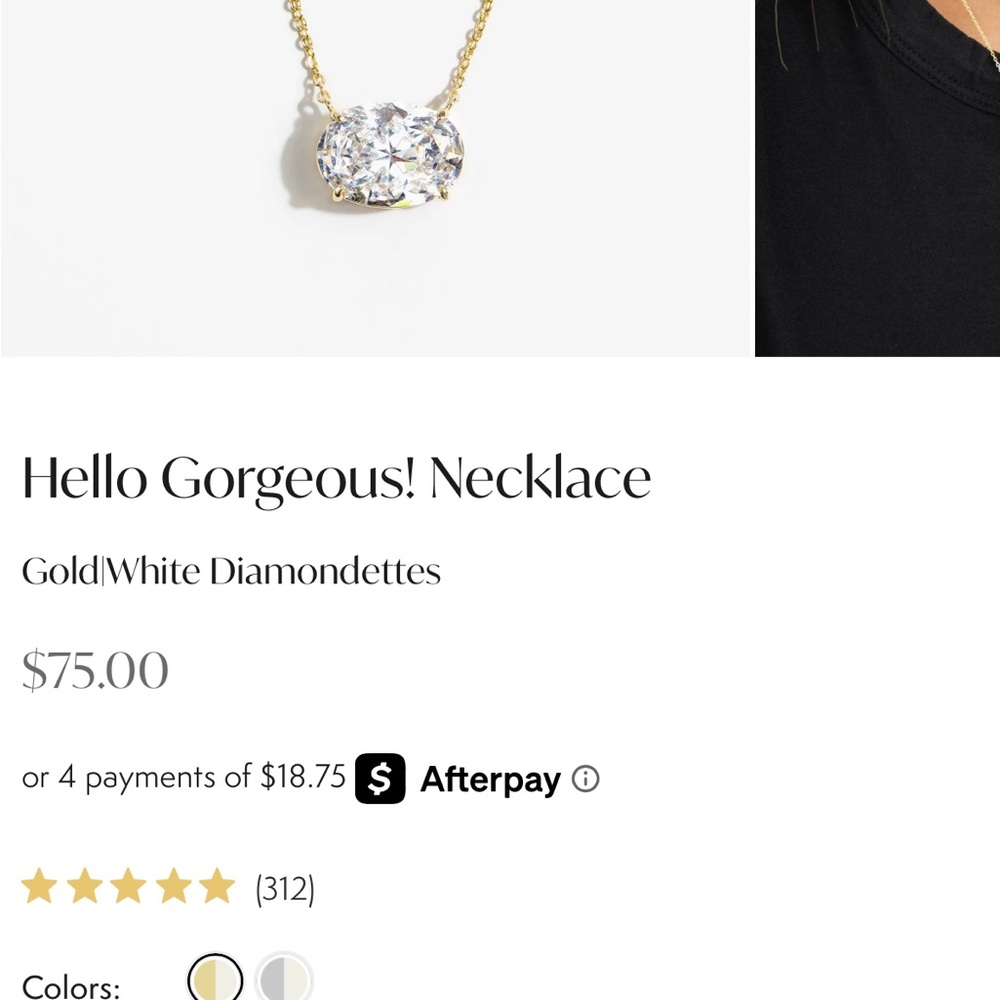 NWT Melinda Maria Hello Gorgeous Gold Necklace with Diamondettes